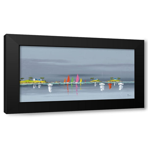 Reflets marins Black Modern Wood Framed Art Print by Flanet, Frederic