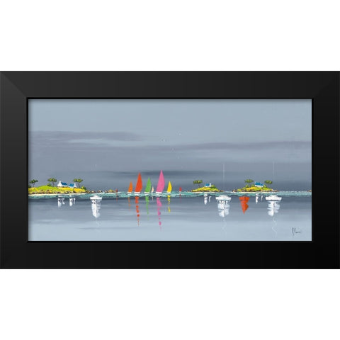 Reflets marins Black Modern Wood Framed Art Print by Flanet, Frederic