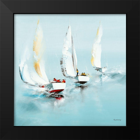 Grand largue Black Modern Wood Framed Art Print by de Courcy, Gerard