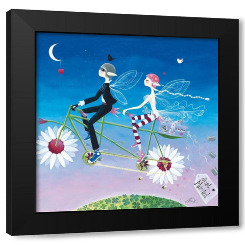 To the Moon and the Stars Black Modern Wood Framed Art Print with Double Matting by McFaul, Lorrie