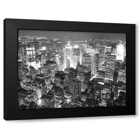 Overlooking Times Square Black Modern Wood Framed Art Print with Double Matting by Terrible, Aurelien