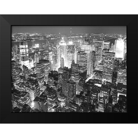 Overlooking Times Square Black Modern Wood Framed Art Print by Terrible, Aurelien