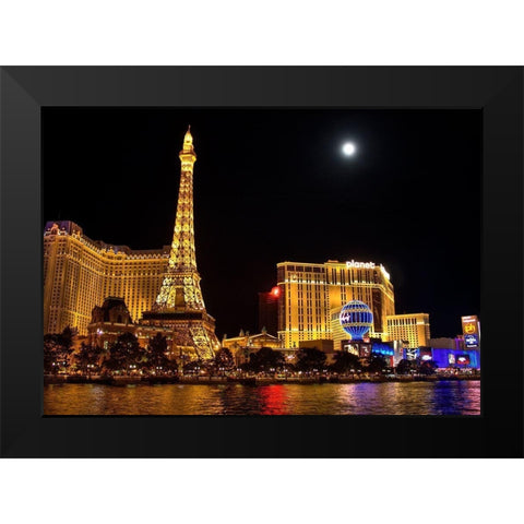 Paris-Vegas Black Modern Wood Framed Art Print by Terrible, Aurelien