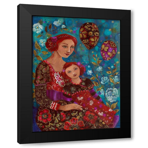 Nos jours fleuris Black Modern Wood Framed Art Print with Double Matting by Pillault, Loetitia