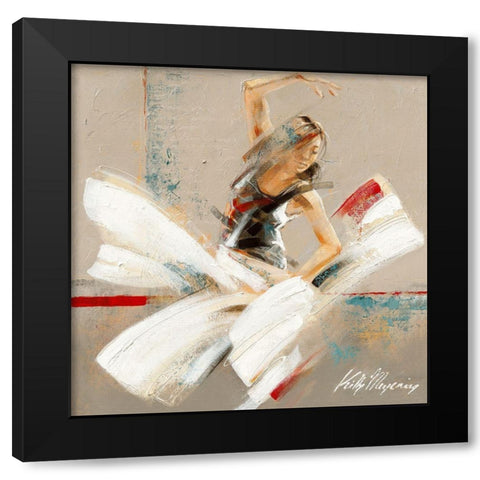Dance Fusion II Black Modern Wood Framed Art Print with Double Matting by Meijering, Kitty