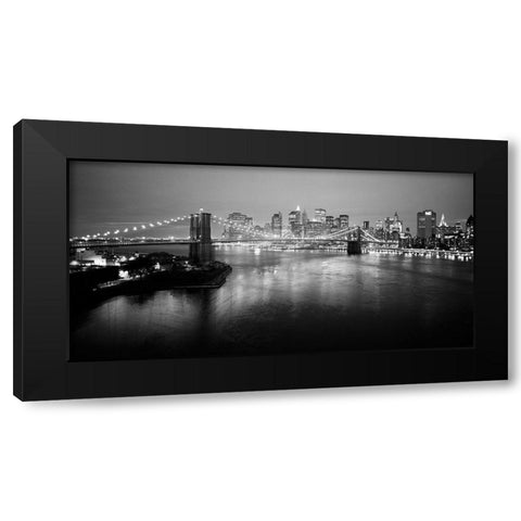 Brooklyn Bridge Black Modern Wood Framed Art Print by Butcher, Dave