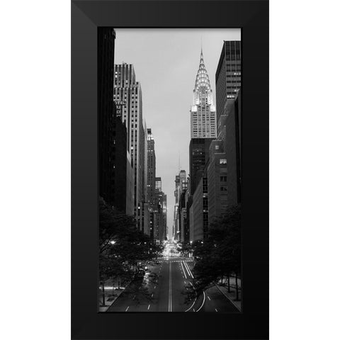 Chrysler Building at Night Black Modern Wood Framed Art Print by Butcher, Dave