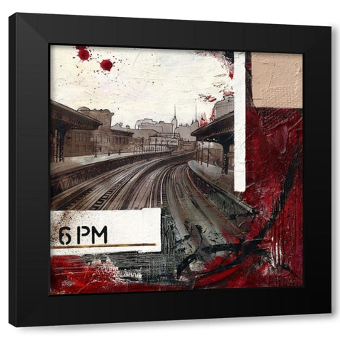 6PM Black Modern Wood Framed Art Print by Laffargue, Caroline