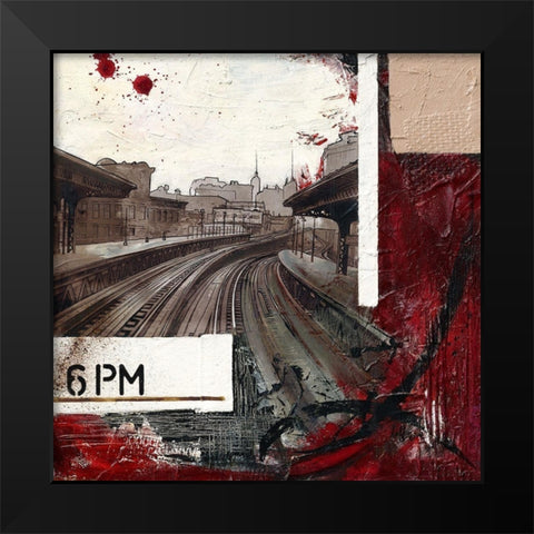 6PM Black Modern Wood Framed Art Print by Laffargue, Caroline