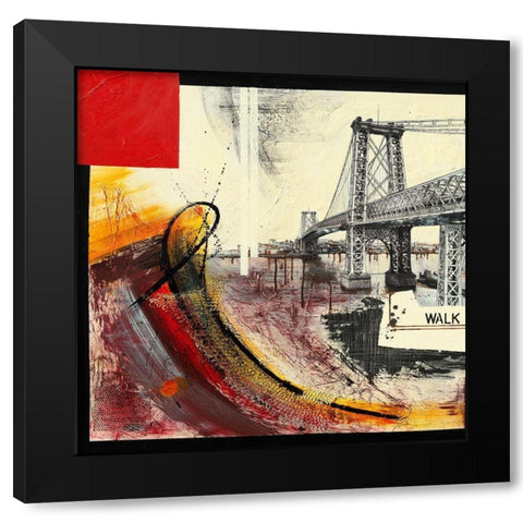 Walk Over East River I Black Modern Wood Framed Art Print with Double Matting by Laffargue, Caroline