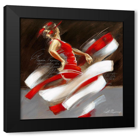 Pasion II Black Modern Wood Framed Art Print with Double Matting by Meijering, Kitty
