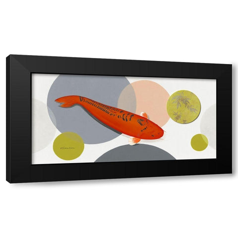 Koi Harmony I Black Modern Wood Framed Art Print with Double Matting by Gruhn, Nicole