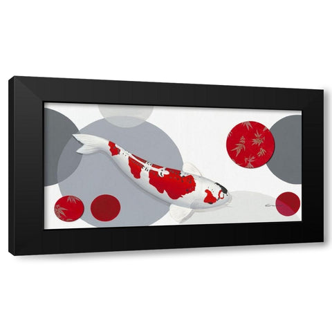 Red Bamboo Doitsu Kujaku Black Modern Wood Framed Art Print with Double Matting by Gruhn, Nicole