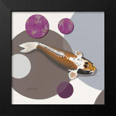 Koi Vio Spots I Black Modern Wood Framed Art Print by Gruhn, Nicole