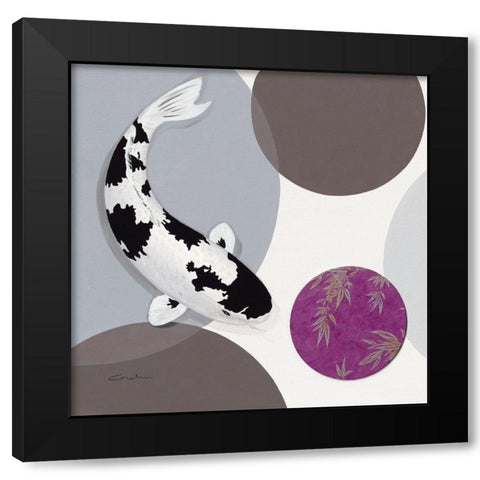 Koi Vio Spots II Black Modern Wood Framed Art Print with Double Matting by Gruhn, Nicole