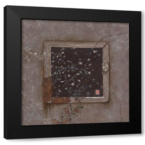 Nacht Bloemsen Black Modern Wood Framed Art Print with Double Matting by Thiry, Diana