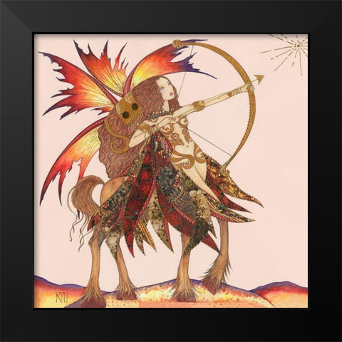 Fee du Sagittaire Black Modern Wood Framed Art Print by Johara