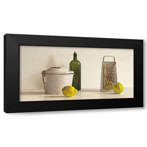 Two Lemons-Rasp-Bottle and Pot Black Modern Wood Framed Art Print with Double Matting by de Bont, Willem