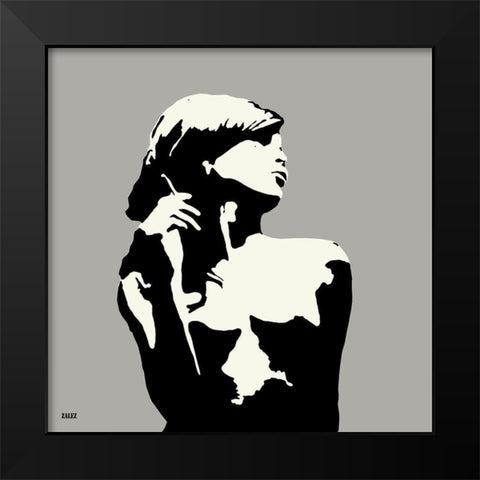 Nel Smoke Black Modern Wood Framed Art Print by Zalez