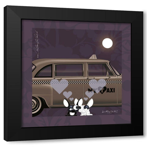 Lover by Lover - New York by Night Black Modern Wood Framed Art Print by De Coninck, Christiaan