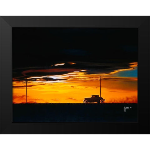Sunset Run Black Modern Wood Framed Art Print by Tempier, Guy