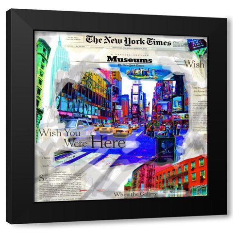 New York Museum Black Modern Wood Framed Art Print with Double Matting by MN.FF