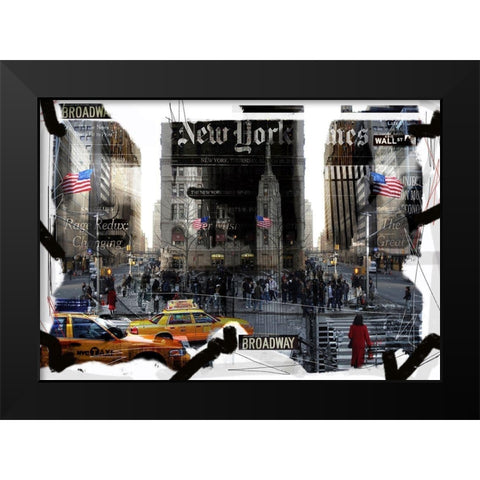 Broadway Broadway Liberty Black Modern Wood Framed Art Print by MN.FF