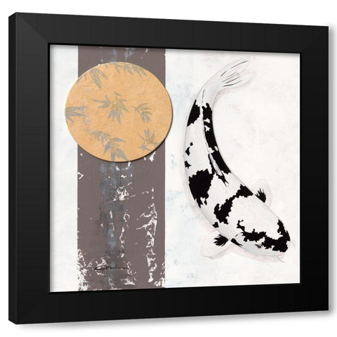 Koi Creme Spot I Black Modern Wood Framed Art Print by Gruhn, Nicole