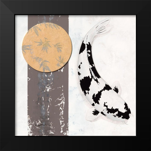 Koi Creme Spot I Black Modern Wood Framed Art Print by Gruhn, Nicole