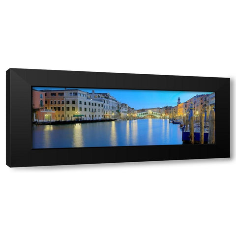 Venedig Rialto Brucke Black Modern Wood Framed Art Print by Fischer, Rolf