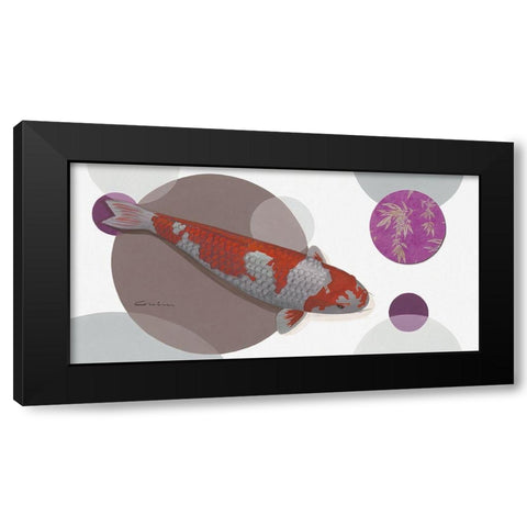 Koi Force Black Modern Wood Framed Art Print with Double Matting by Gruhn, Nicole