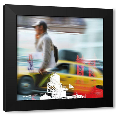 NY City Service Black Modern Wood Framed Art Print with Double Matting by Luger, Gery