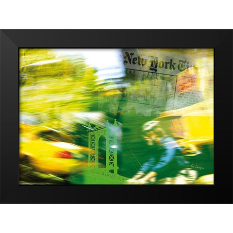 NY City Ride Black Modern Wood Framed Art Print by Luger, Gery