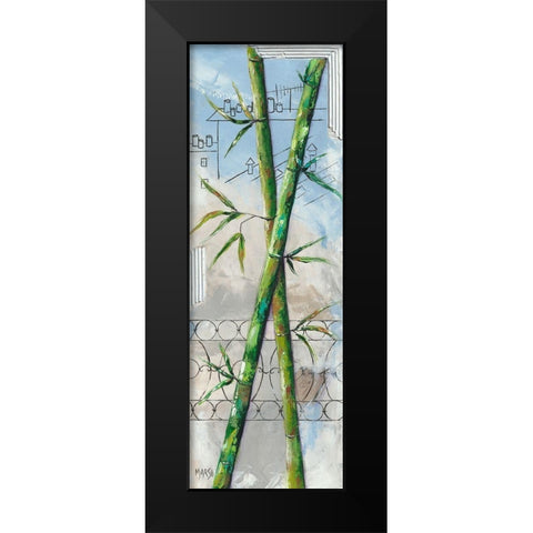 2 Bambous Black Modern Wood Framed Art Print by Marso