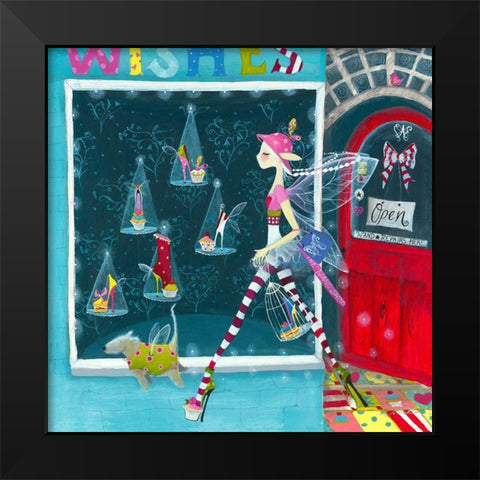 The Shoe Shop Black Modern Wood Framed Art Print by McFaul, Lorrie