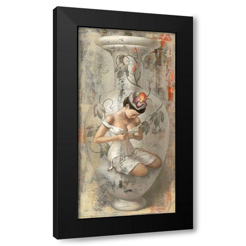 Timidity Black Modern Wood Framed Art Print by Juta and Mareks