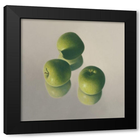 Appel symfonie No. 15 Black Modern Wood Framed Art Print by Delaer