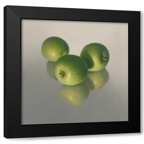 Appel Appel symfonie No. 18 Black Modern Wood Framed Art Print with Double Matting by Delaer