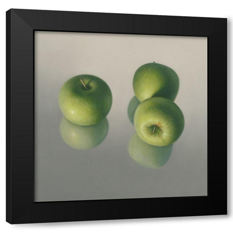 Appel symfonie No. 14 Black Modern Wood Framed Art Print with Double Matting by Delaer