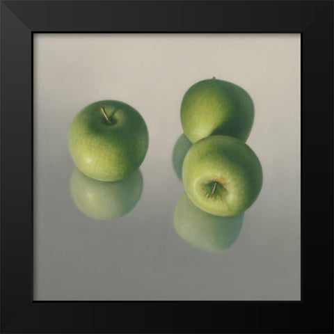 Appel symfonie No. 14 Black Modern Wood Framed Art Print by Delaer