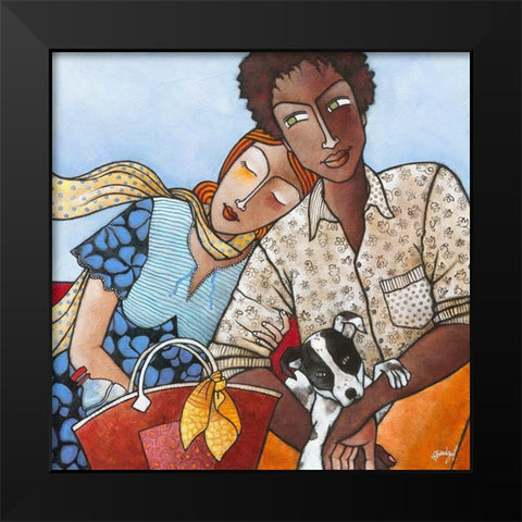 Un vent de tendresse Black Modern Wood Framed Art Print by Bandiziol, Geraldine