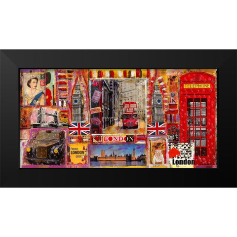 London 11 Black Modern Wood Framed Art Print by Candon, Frederick