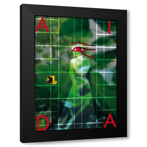 Aida Black Modern Wood Framed Art Print by Geissbuhler, K. Domenic