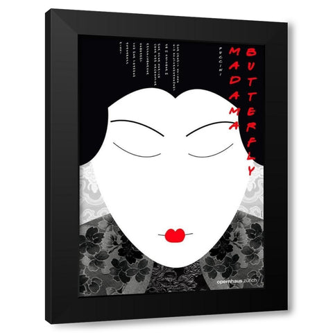 Madama Butterfly Black Modern Wood Framed Art Print by Geissbuhler, K. Domenic