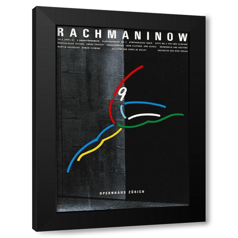 Rachmaninow Black Modern Wood Framed Art Print by Geissbuhler, K. Domenic