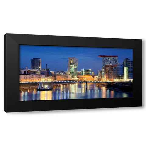 Medienhafen Dusseldorf Black Modern Wood Framed Art Print by Fischer, Rolf
