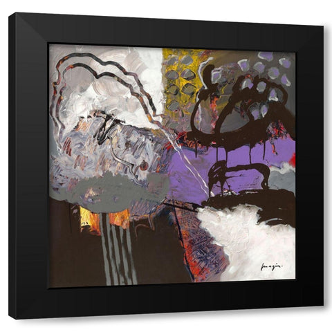 Variations abstraites XX Black Modern Wood Framed Art Print with Double Matting by Magis, Pascal