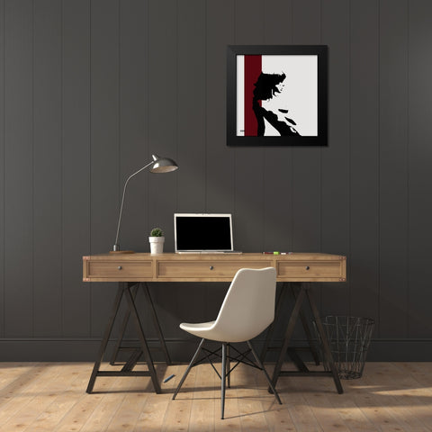 Nell Think Black Modern Wood Framed Art Print by Zalez