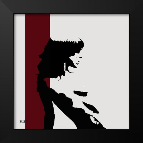 Nell Think Black Modern Wood Framed Art Print by Zalez