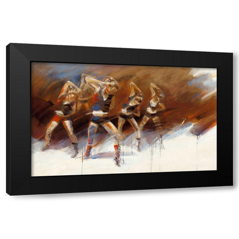 Dance up Black Modern Wood Framed Art Print by Meijering, Kitty